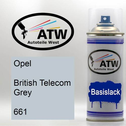 Opel, British Telecom Grey, 661: 400ml Sprühdose, von ATW Autoteile West.